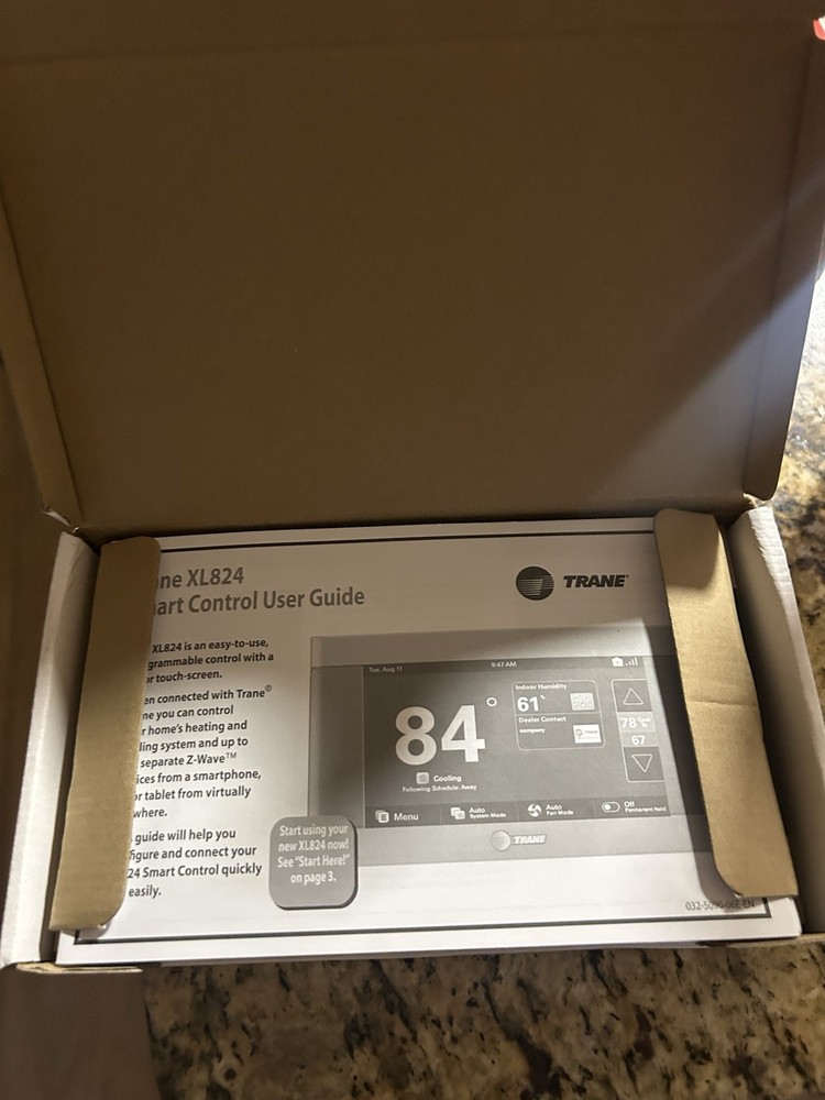 Trane XL824 Smart Thermostat Touchscreen Wi-Fi Programmable Humidity Sensor