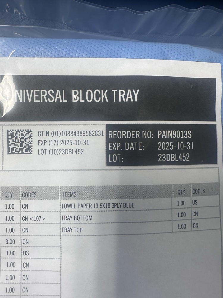 Medline - Universal block Tray