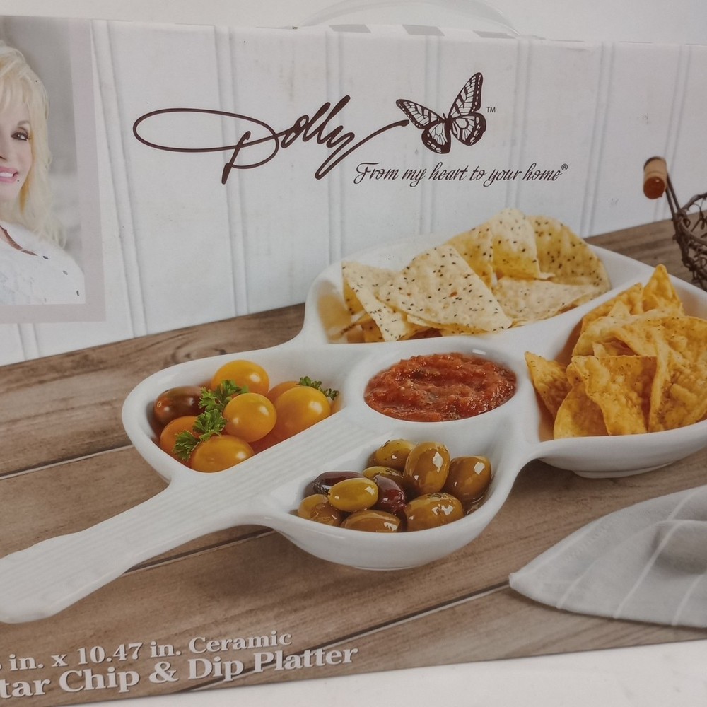 Dolly Parton Stoneware Guitar Chip & Dip Serving Platter