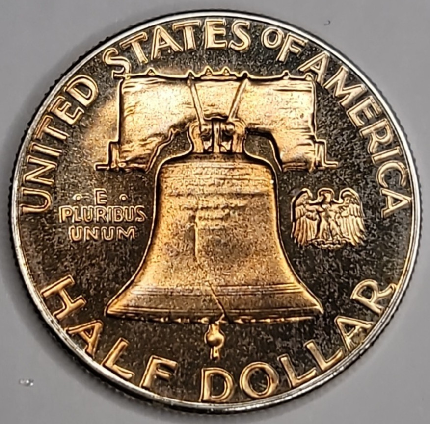 1962 Gem Proof Franklin Half Dollar 90% Silver - Nicely Toned