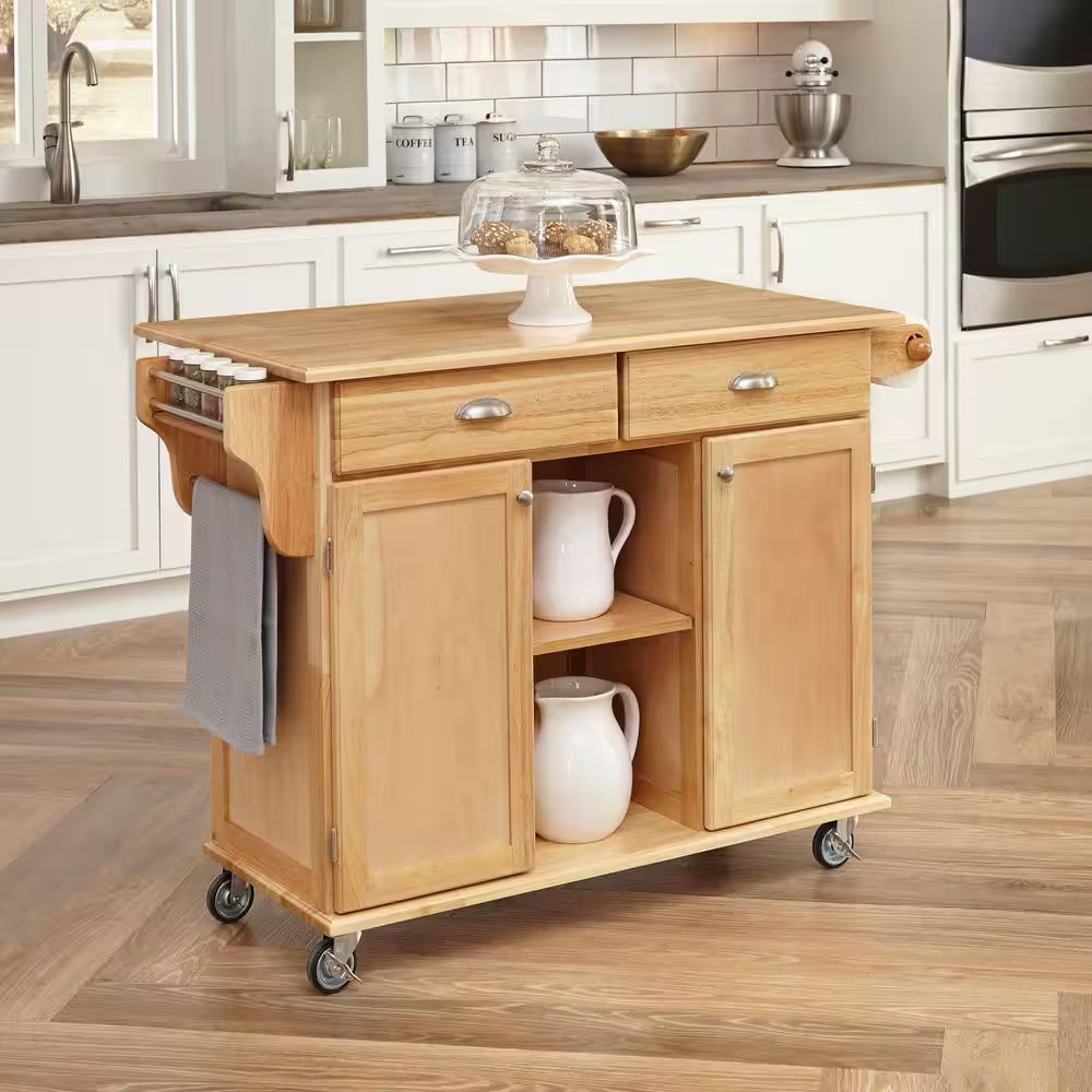 Napa Natural Kitchen Cart with Storage