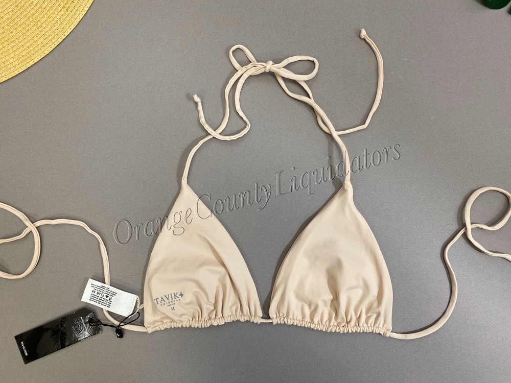 Women's Tavik Tapioca Nancy Triangle Bikini Top Swim Size Medium Tapioca New