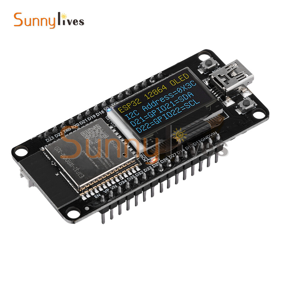 0.96" ESP32 ESP-WROOM-32D WIFI Bluetooth Development Board OLED CH340C Module