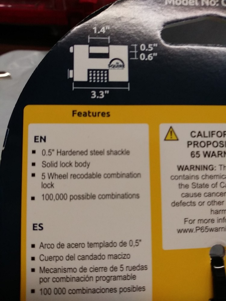 Combination Lock Squire Pro Plus Cbw85