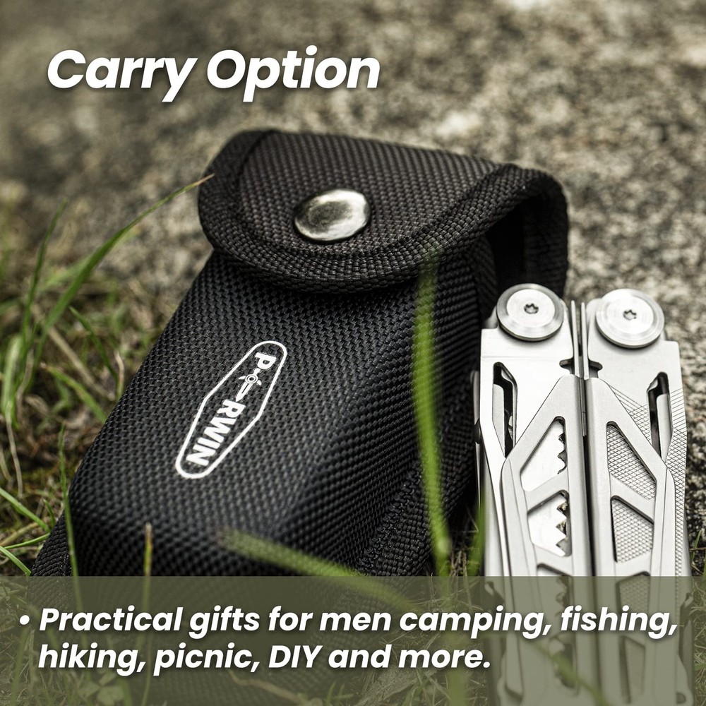 Multitool 17-in-1 Stainless Steel Multi Tool Pliers with Self-Locking, Pocket