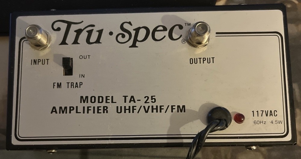 Tru Spec UHF/VHF/FM Amplifier Model TA-25
