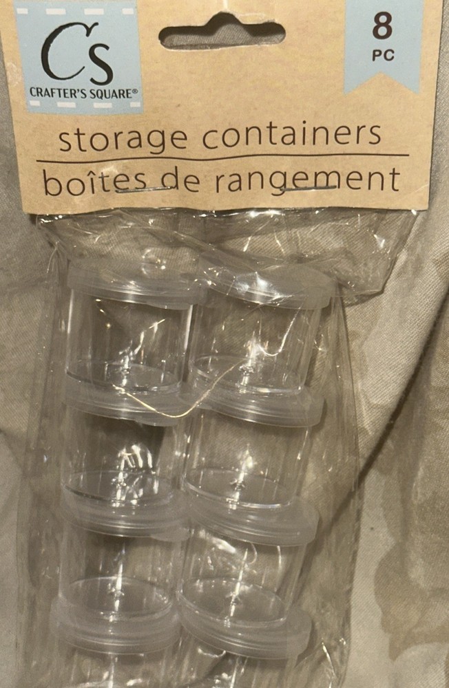 Crafter’s Square, 8pc, clear, Mini Storage Containers Snap Lid , Plastic. NEW👀