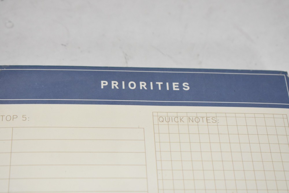 Priotities Large Notepad Daily Planner 150 Sheets 6" x 8" Undated Notes