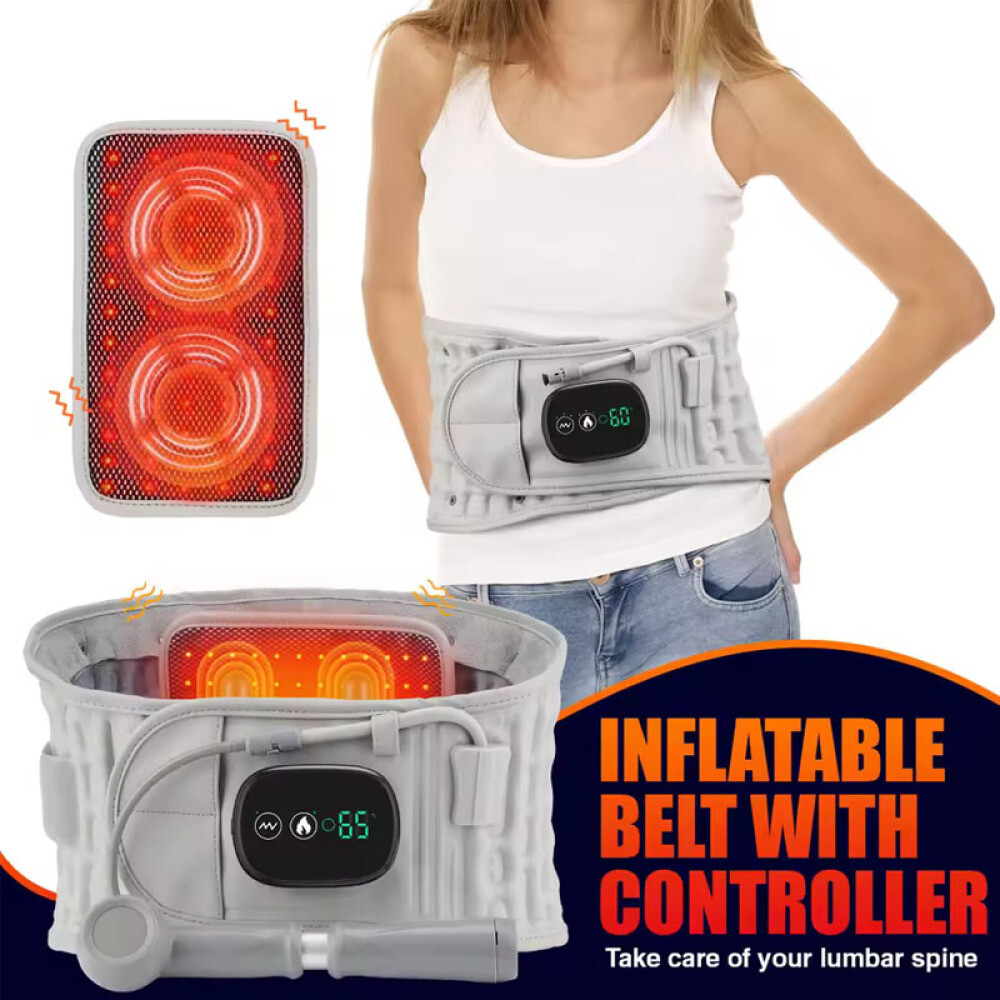 Inflatable Decompression Back Belt with Red Light Heating and Vibration Massager
