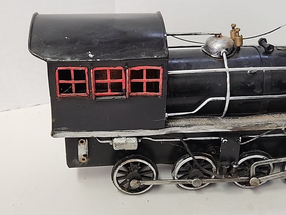 Train Engine Replica Black With Red Decor Rare