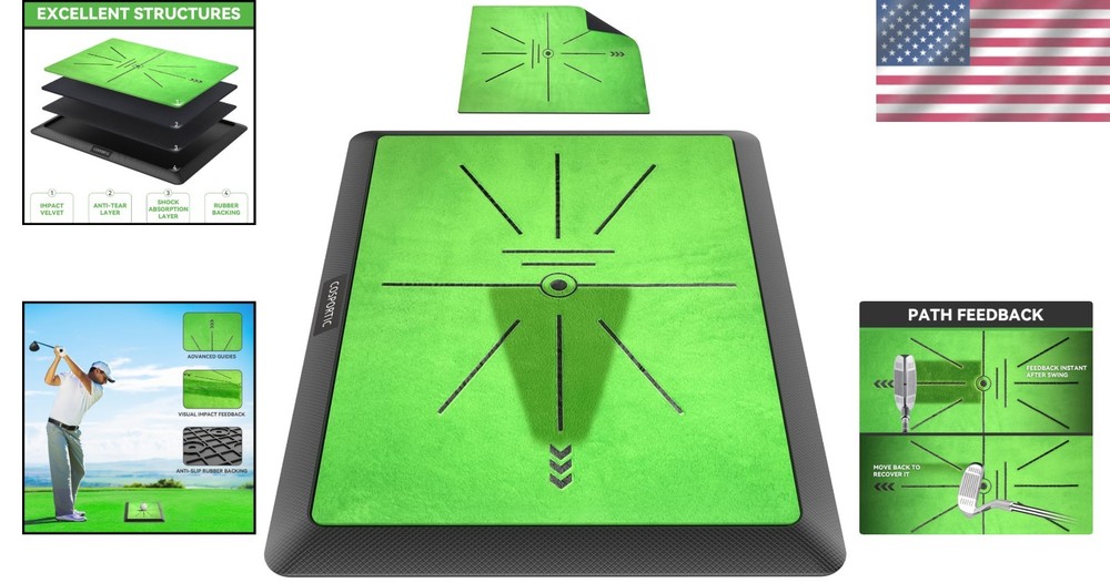 Replaceable Velvet Golf Practice Mat - Indoor/Outdoor Performance Enhancer