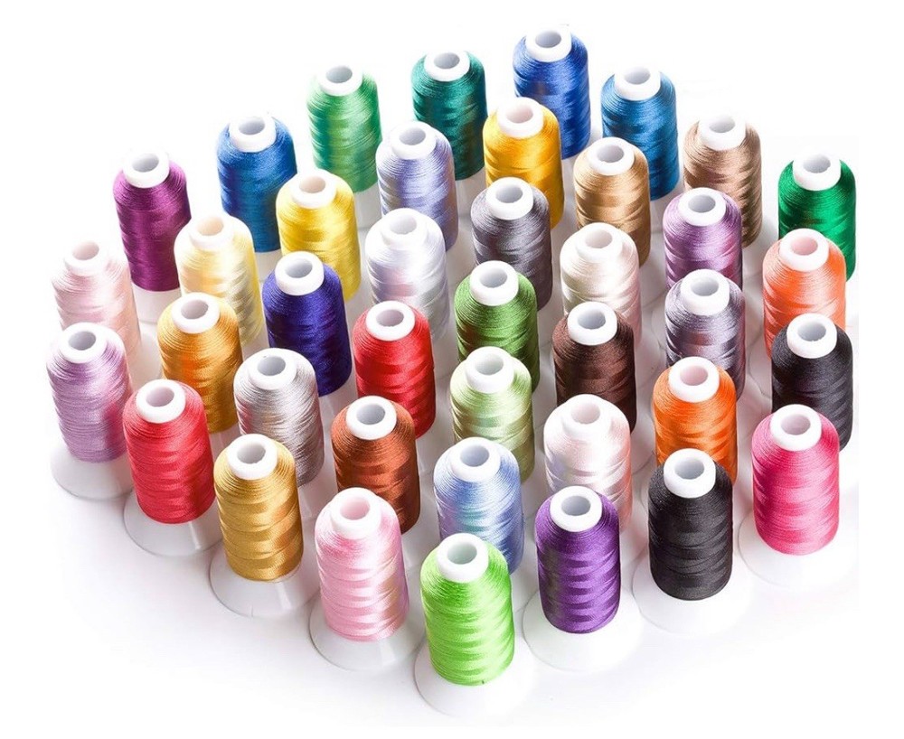 Simthread 40 Colors 40 Weight Polyester Embroidery Machine Thread Kit 55 Yards