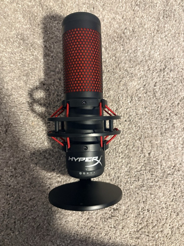 HyperX QuadCast USB Condenser Microphone Black/Red Adjustable Stand/Mount
