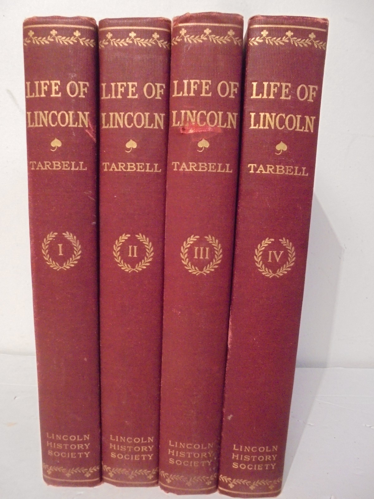 1900 Ida Tarbell "THE LIFE OF ABRAHAM LINCOLN" 1st Editons Entire 4 Volume Set