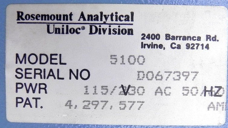 Rosemount Analytical CO Analyser Model 5100