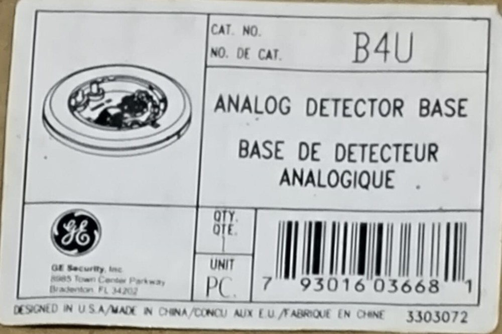GE Edwards B4U Analog Dectector Base for Intelligent Addressable Detector