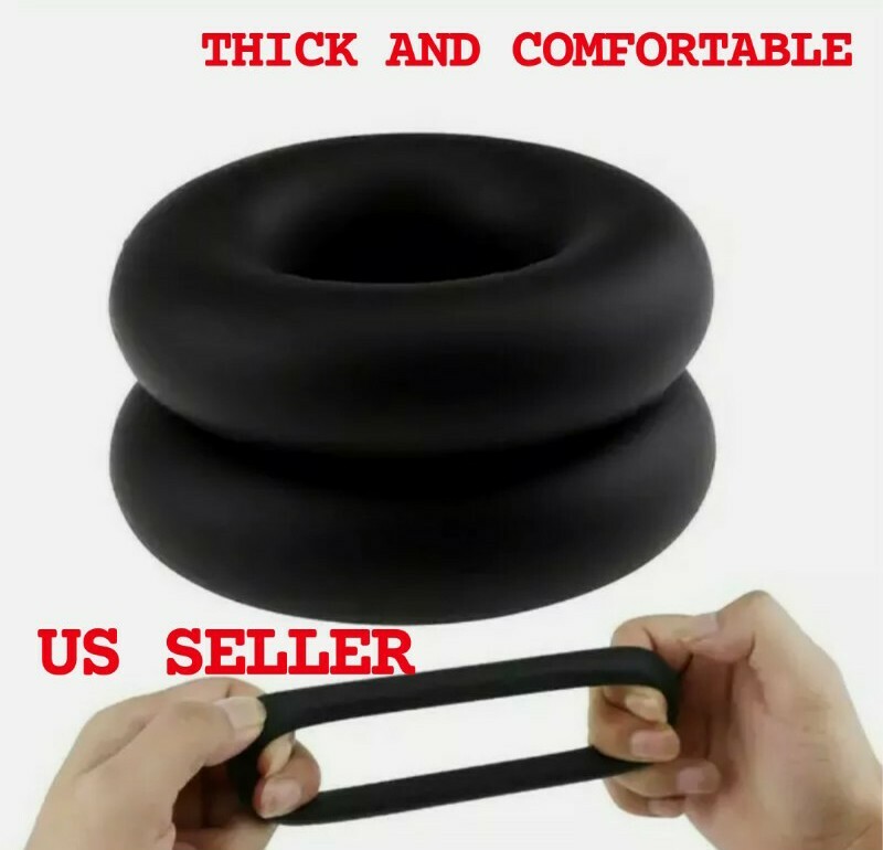 2 Extra Thick Soft Stretchy Silicone Penis Enhancer Cock Ring Erection Keeper