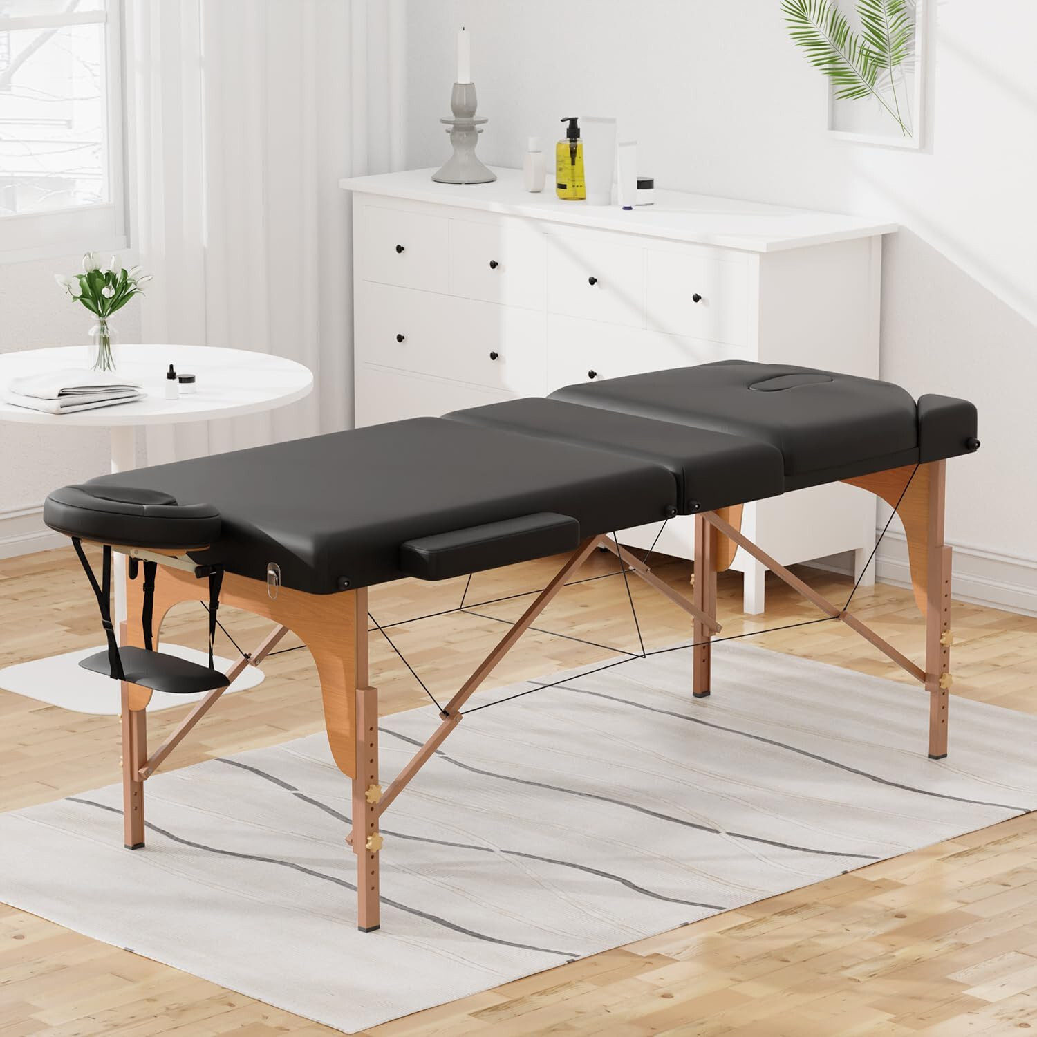 Massage Table Protable Massage Bed 28 in Wide Lash Bed Height Adjustable Bed