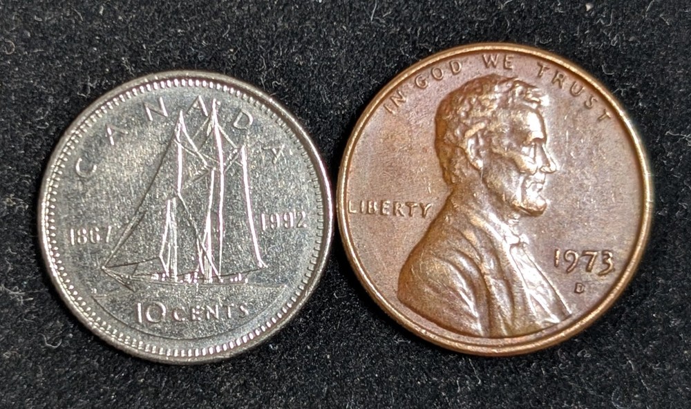 1992 Canada 10 Cents Circulated KM# 206