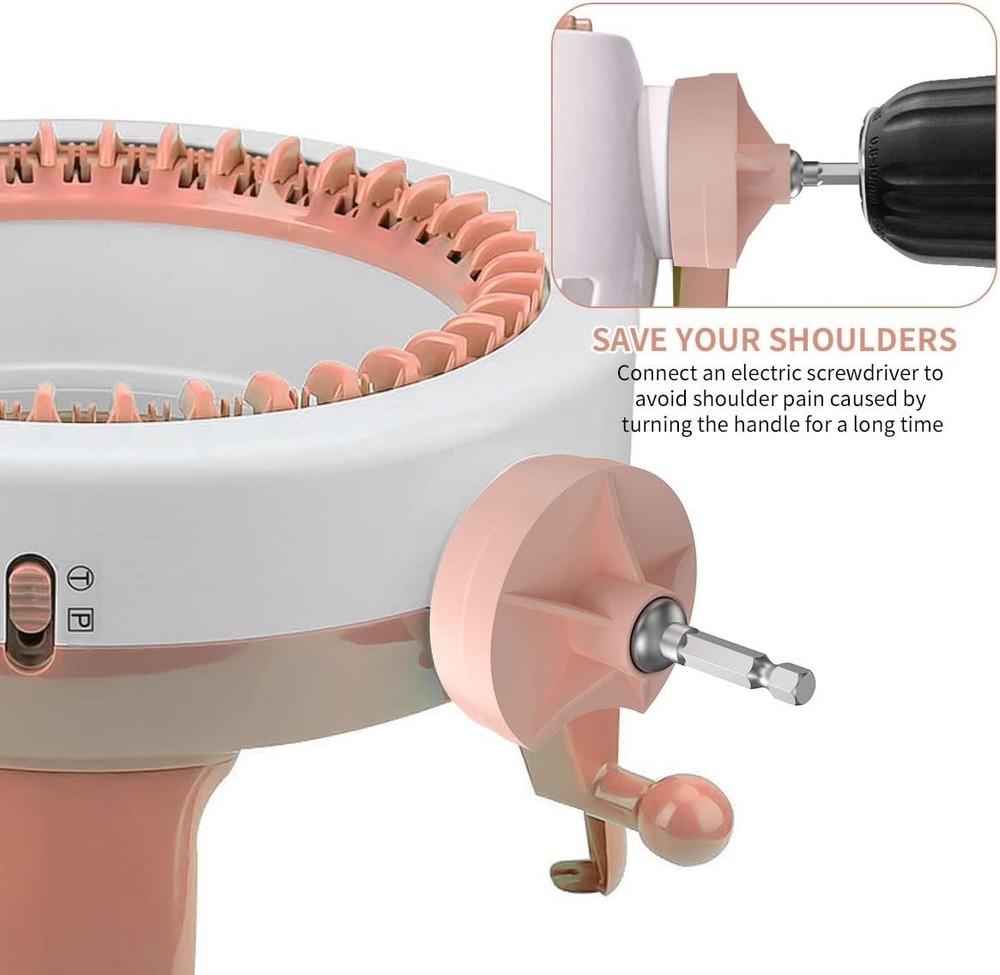 Beginner-Friendly Knitting Machine Adapter - Fast DIY Craft Solutions in Pink