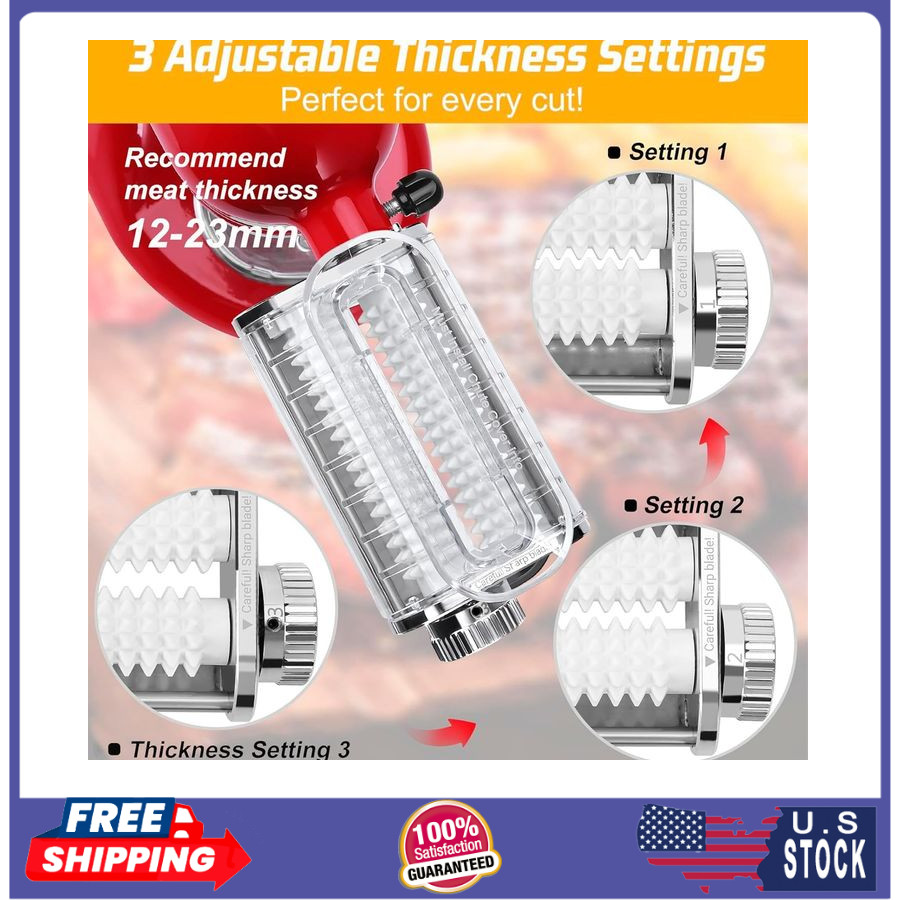 FavorKit Adjustable 3‑Thickness Meat Tenderizer Attachment – For KitchenAid Stan