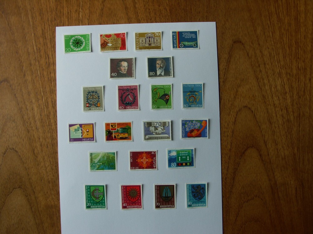 Switzerland 1980 issues, 6 sets all MNH