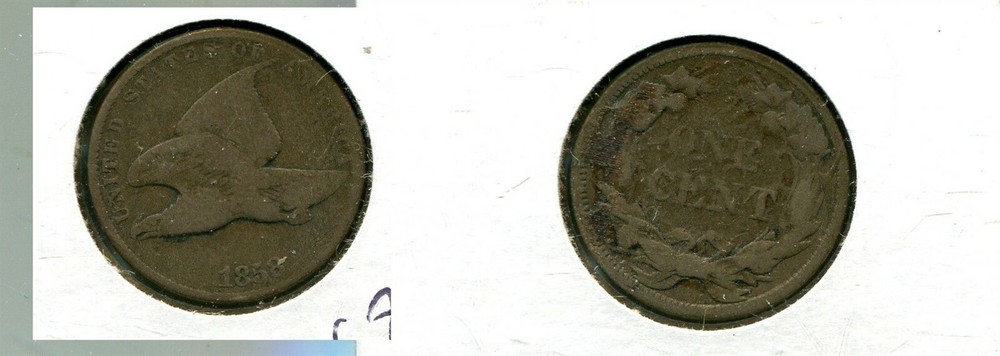 1858 SL FLYING EAGLE PENNY TYPE COIN VG 6841P