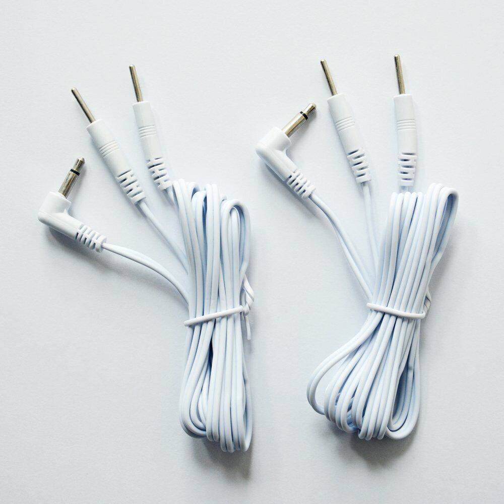 2pc 3.5mm Electrode Lead Wires Replacement Cables for Digital Massager TENS Unit