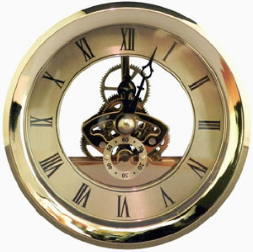 TWO UNITS Quartz Skeleton Fit Up Insert Clock Mechanism Size 4-1/16" Diameter