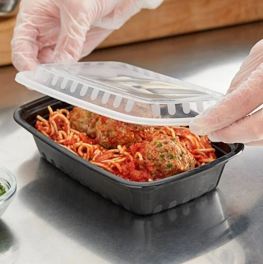 Watson Distributing 24 Oz Rectangular Microwaveable Container With Lid 150/Case