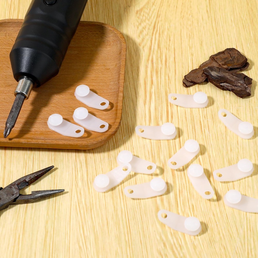 50 Pcs Plastic Curtain Hooks Roller Track Gliders White