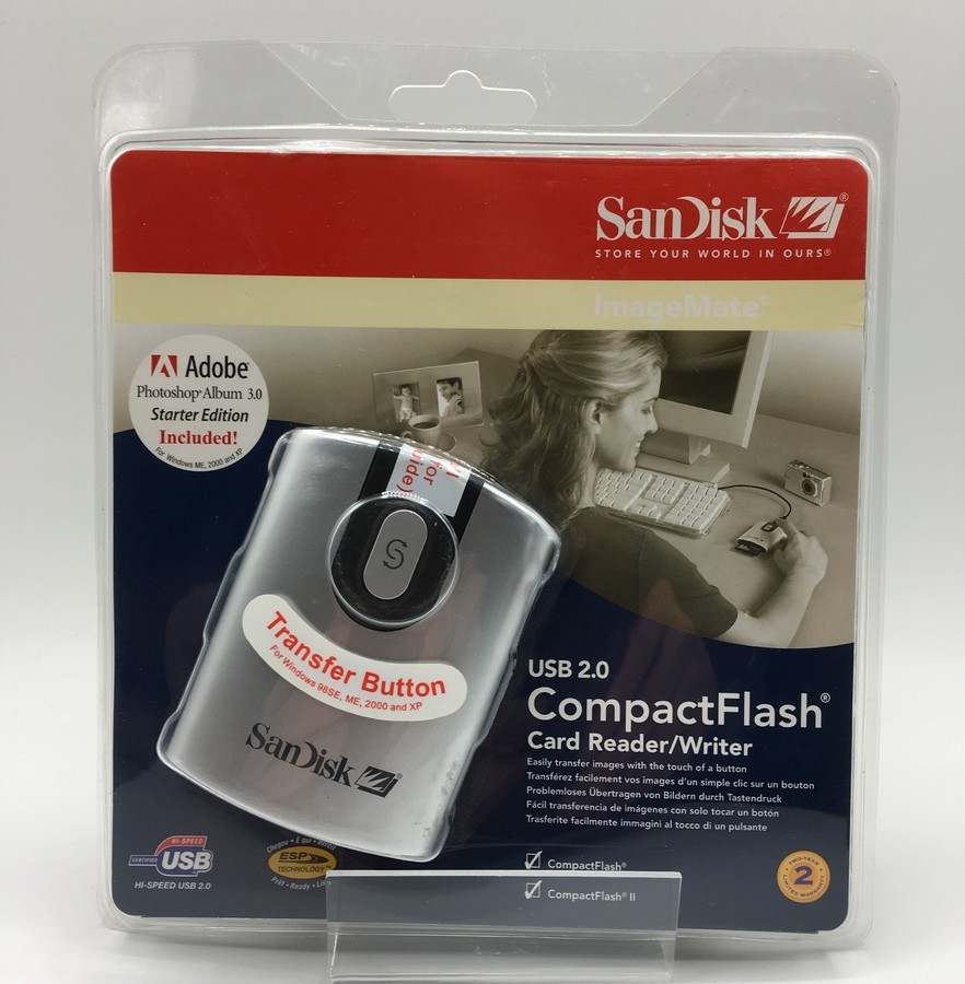 SanDisk CF Type I/II ImageMate USB 2.0 CompactFlash Reader/Writer (SDDR-92-A15)