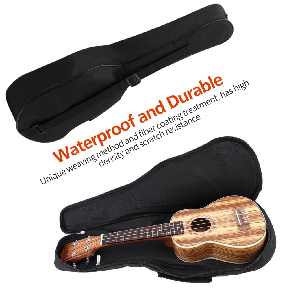 23in Ukulele Case, Waterproof Durable Ukulele Padded Bag with Adjustable Stra...
