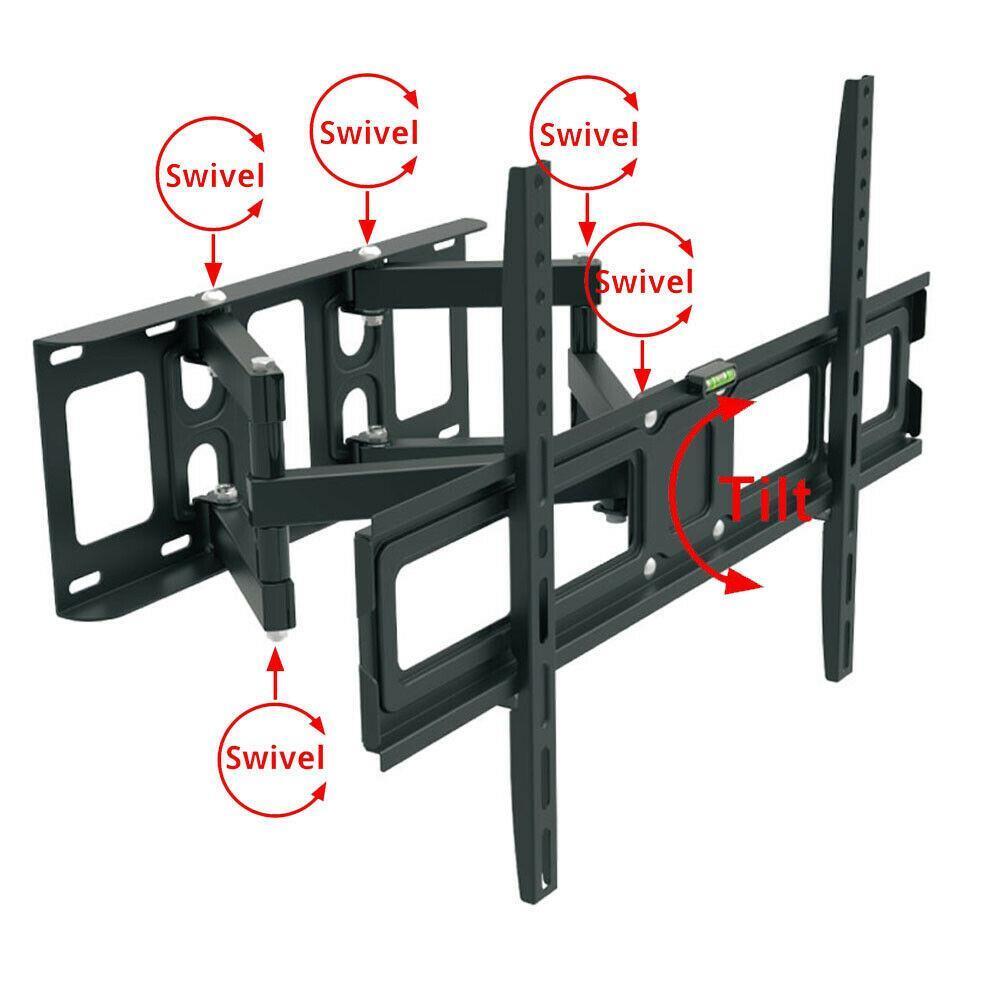 Full Motion HDTV TV Wall Mount Bracket 32 36 37 40 42 47 50 52 55 60 65 70 inch