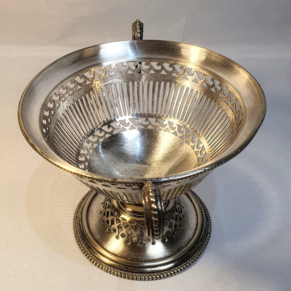 Vintage Art Deco Silver Plated Sweet Fruit Vase (38)