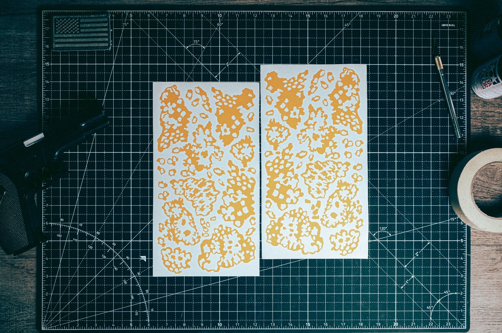 Russian Partizan Camo High Heat Vinyl Stencil Kit - 2x 11"x6" Sheets Cerakote