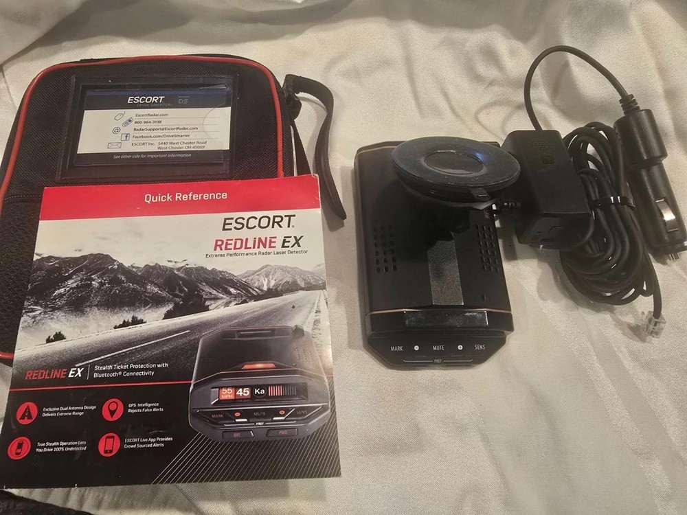 ESCORT REDLINE EX RADAR DETECTOR + M1 CAMERA BUNDLE IN PRISTINE CONDITION!