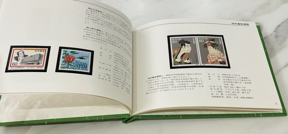 Japanese Stamp album 1984 WITH STAMPS in Japanese and English Language