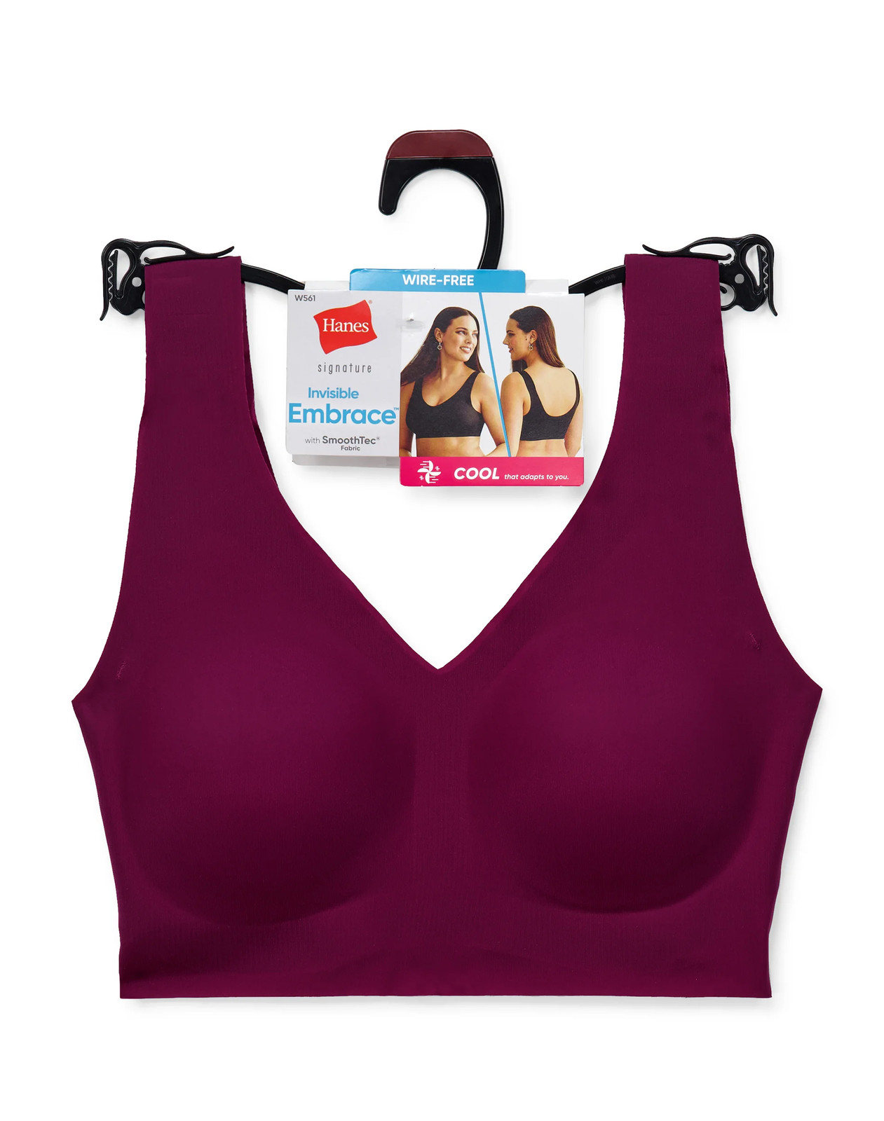 Hanes Women's Invisible Embrace Pullover Bralette, Moisture Wicking
