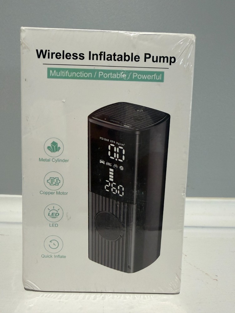 Wireless Inflatable Pump Multifunction Portable Powerful Black 180 PSI Device