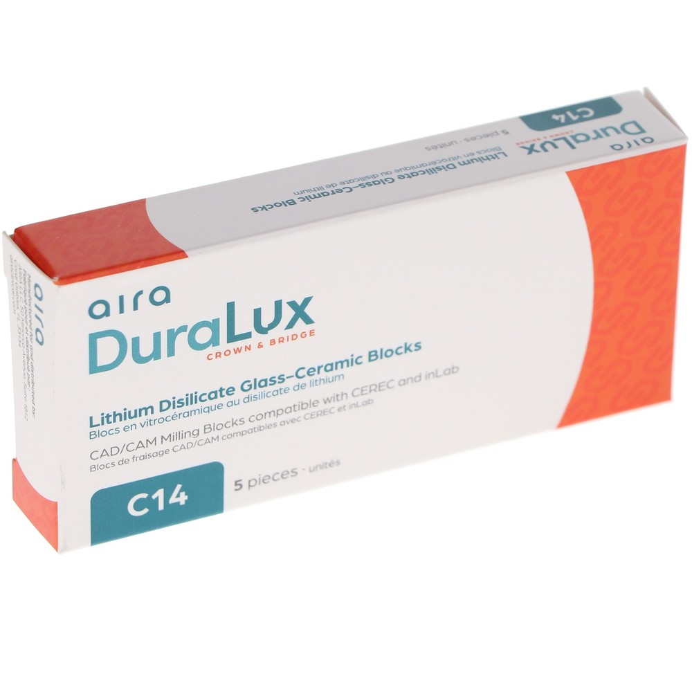 Aira 600103 DuraLux IPS e.max Type Blocks CAD inLab LTA3.5 C14 5/Pk