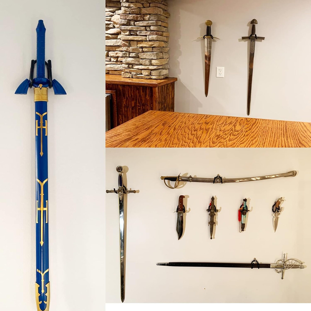 Flexible Adjustable Wall Hook Sword Hanger Display - Universal Holder for Sword