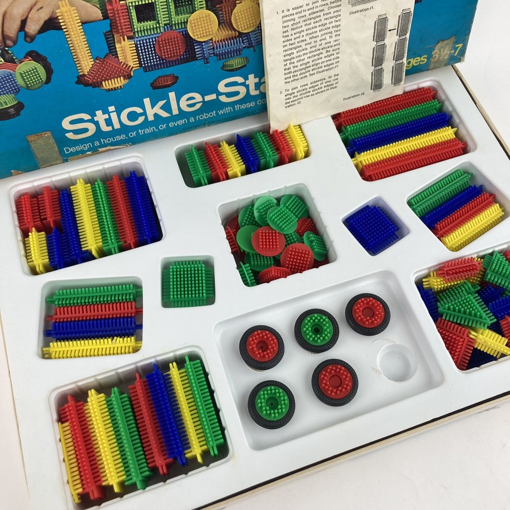 Vintage Romper Room Stickle Stackers 1972 Hasbro Construct Building Pieces RARE