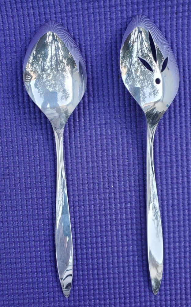 Oneida Nobility Plate Silverplate Lady Empire PIERCED & SOLID SERVING SPOONS
