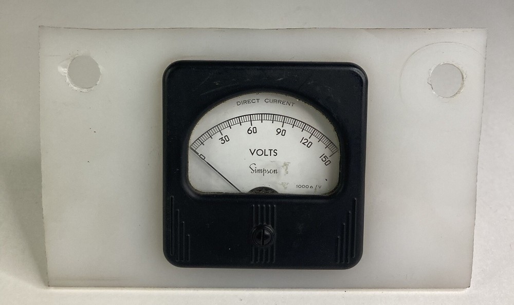 Vintage Simpson Model 27 DC Electrical Panel Gauge Direct Current Amp Meter 0-15