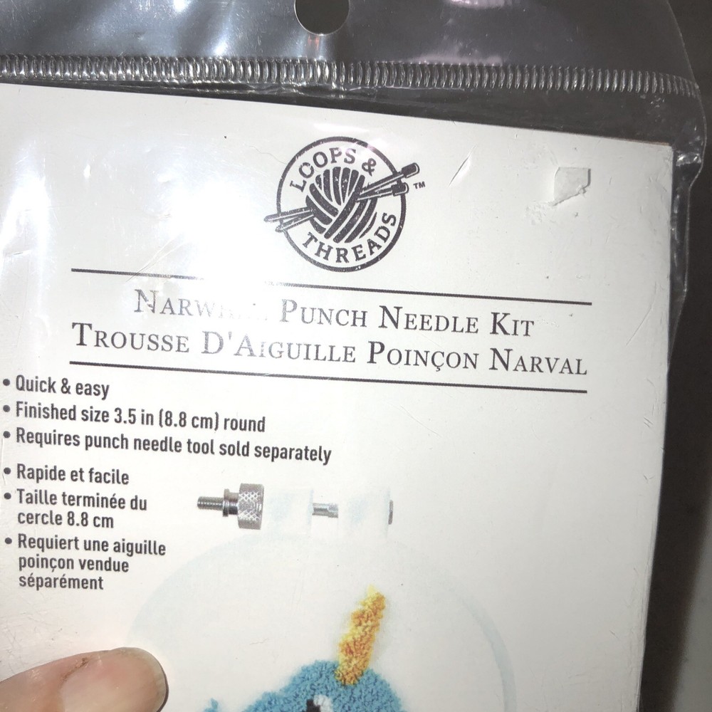 Loops and Threads Punch Needle Kit Narwhal Craft NEW Sealed NOS