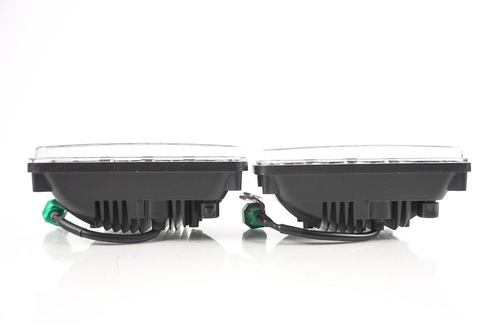 Heise HE-4X6B1 4x6" Rectangular Headlight Black Front Face