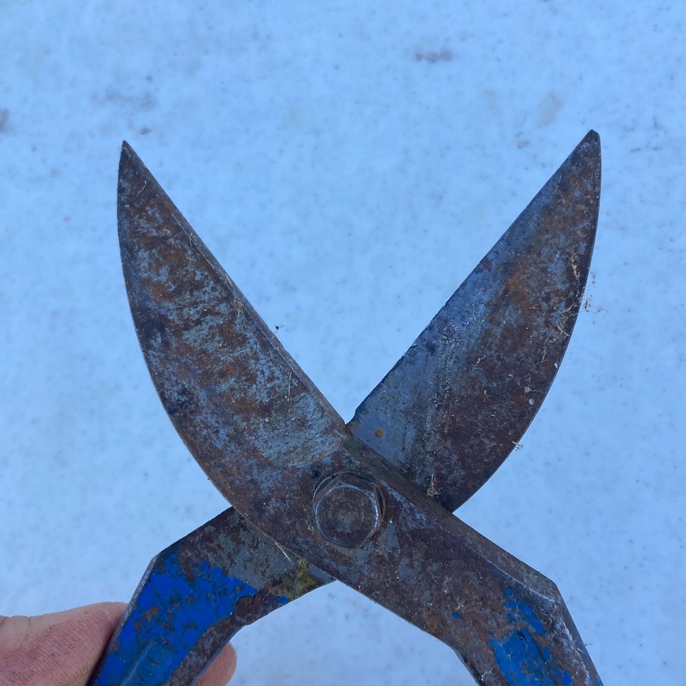 Tin Snips 10 in Shears Cutting Tool Drop Forged Solid Steel Blades Blue