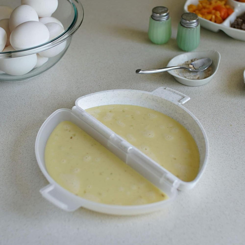 Microwave Omelet Maker, Nonstick 3-Egg Capacity, Quick & Easy Breakfast Cooker,