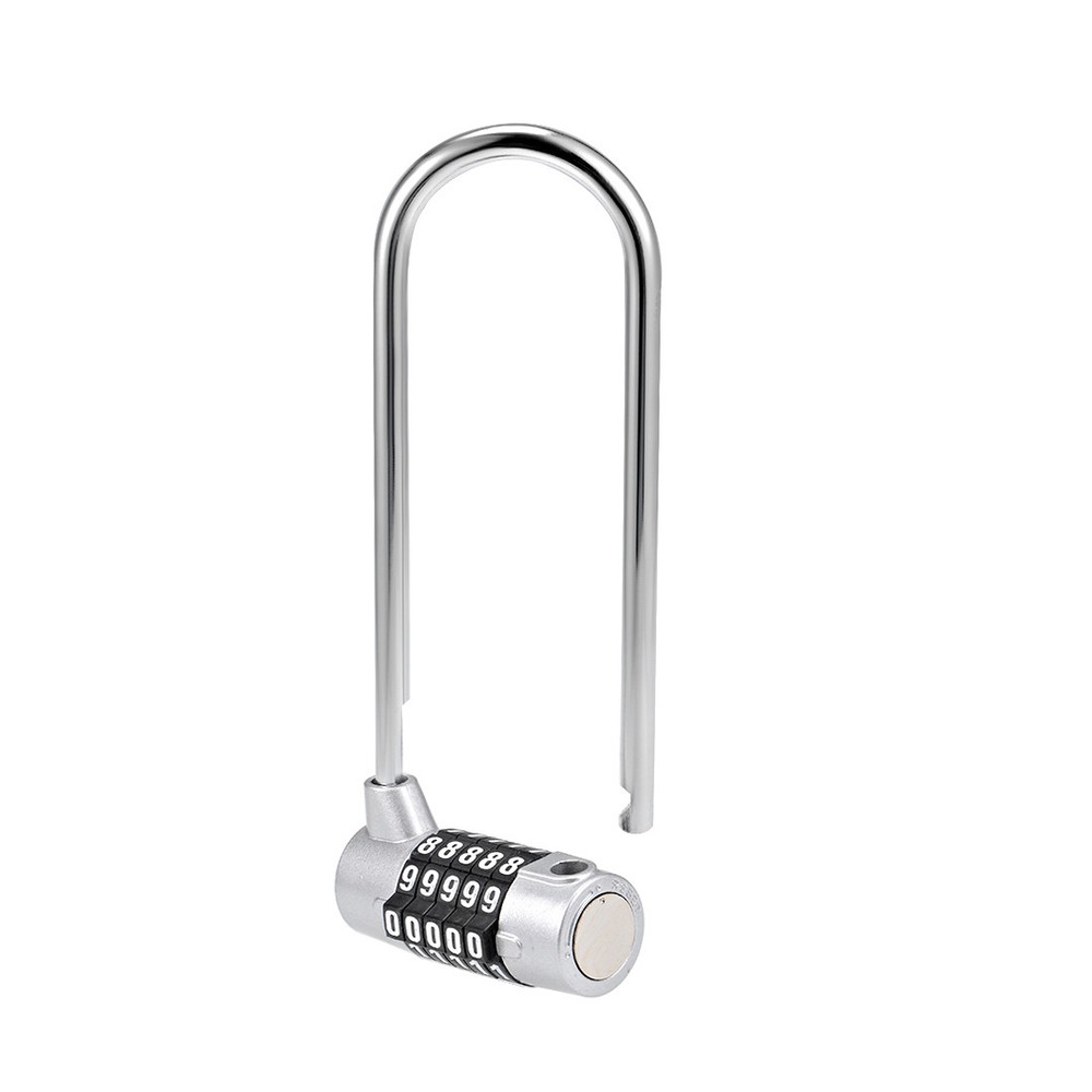 5-Digit Combination Padlock 7mm Steel Shackle Resettable Lock Silver
